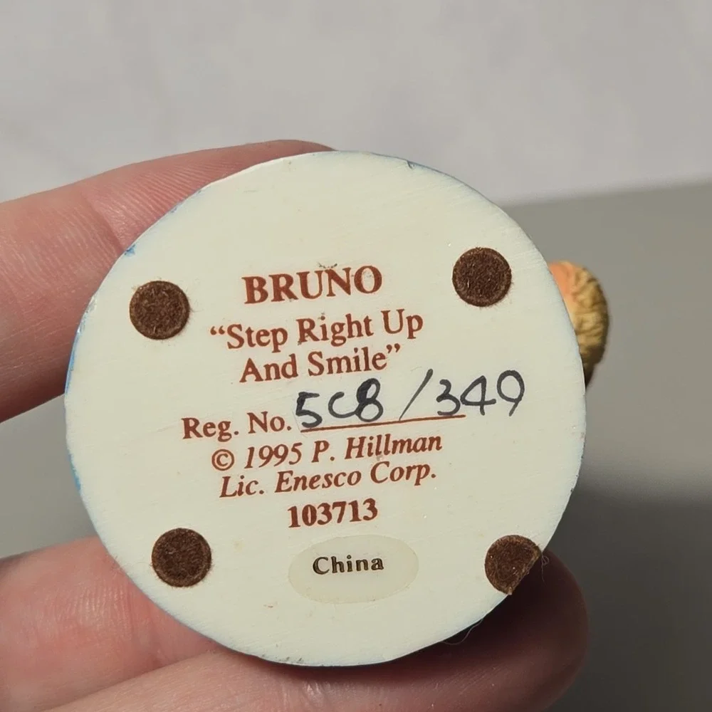 Cherished Teddies Bruno Step Right Up And Smile Circus Ringmaster Figurine 1995